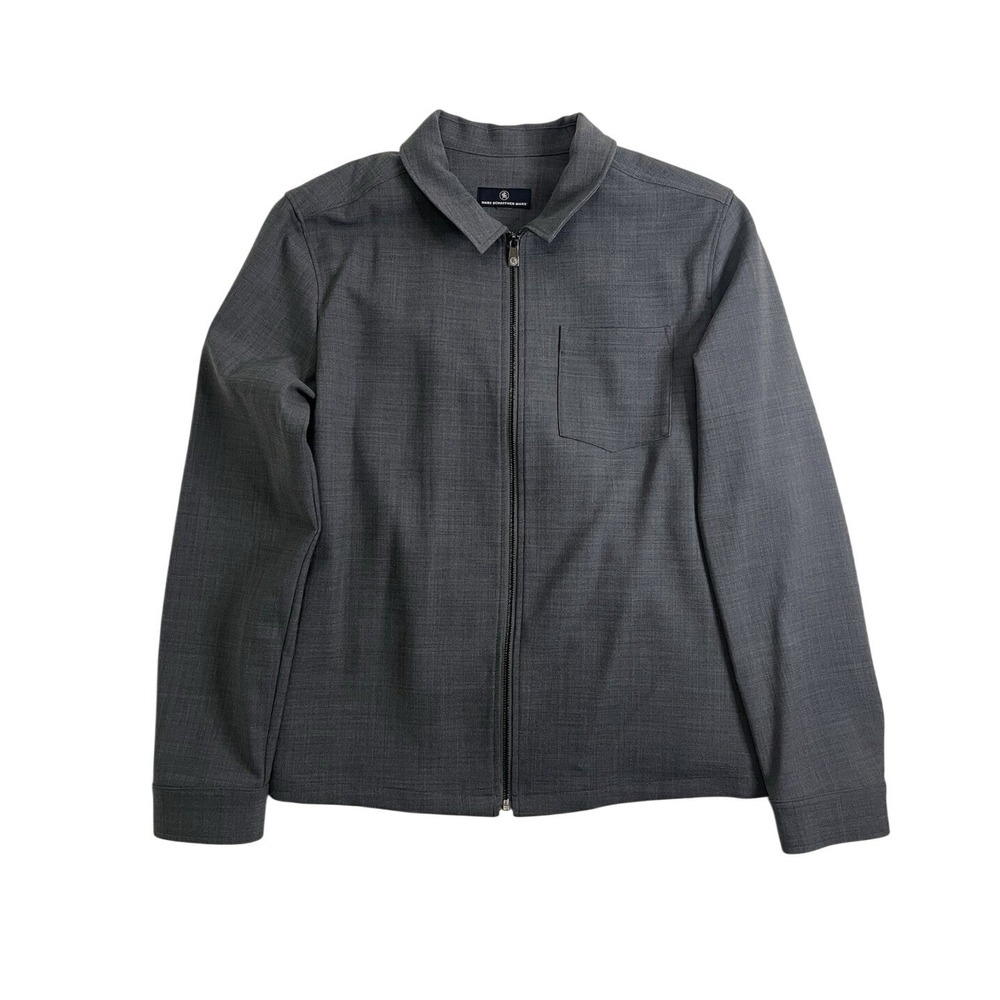 Hart Schaffner Marx Gray Wool Blend Full Zip Jacket Mens Large